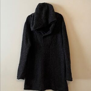 H&M Cozy Black Hooded Poncho Sweater